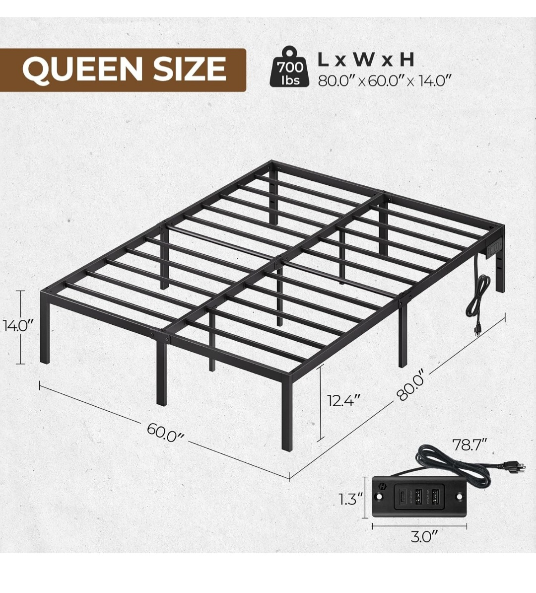 Queen Size Metal Platform Bed Frame - photo 3