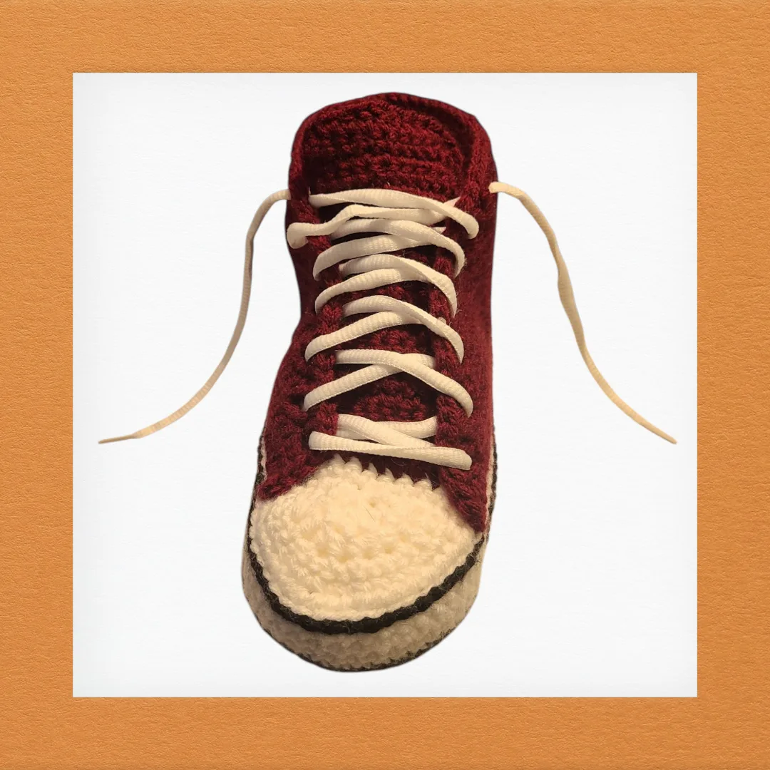Handmade Crochet Converse-Style Slippers thumbnail