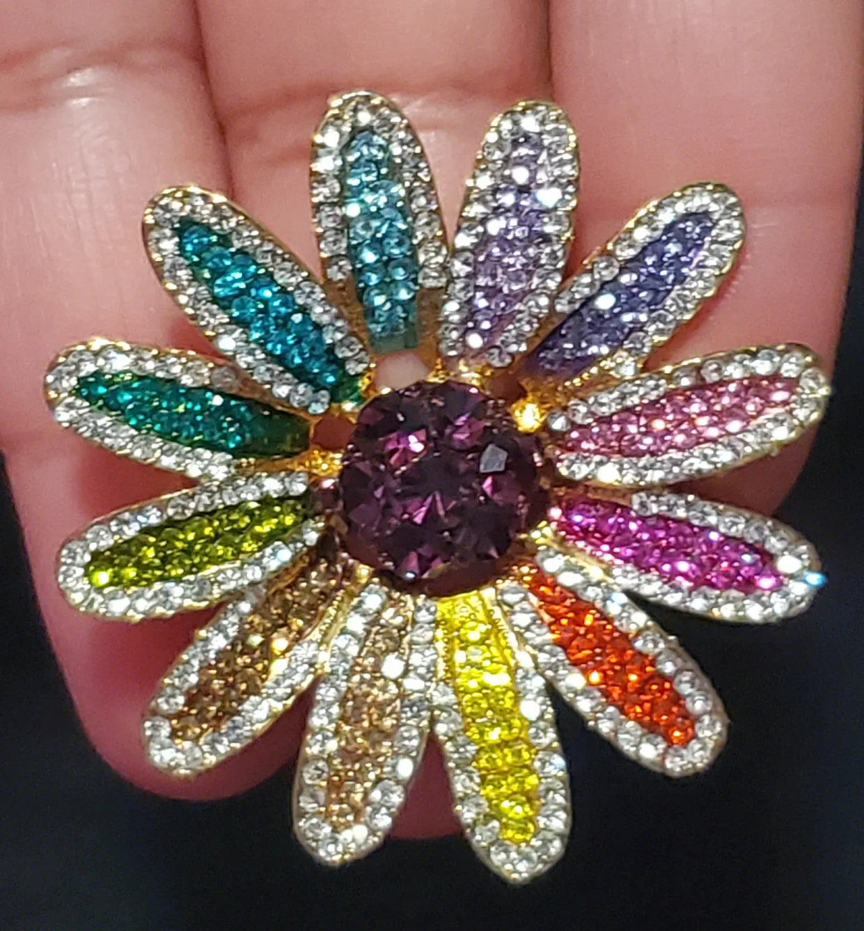 Rainbow Flower Statement Ring (Size 6.5) image indicator(3)