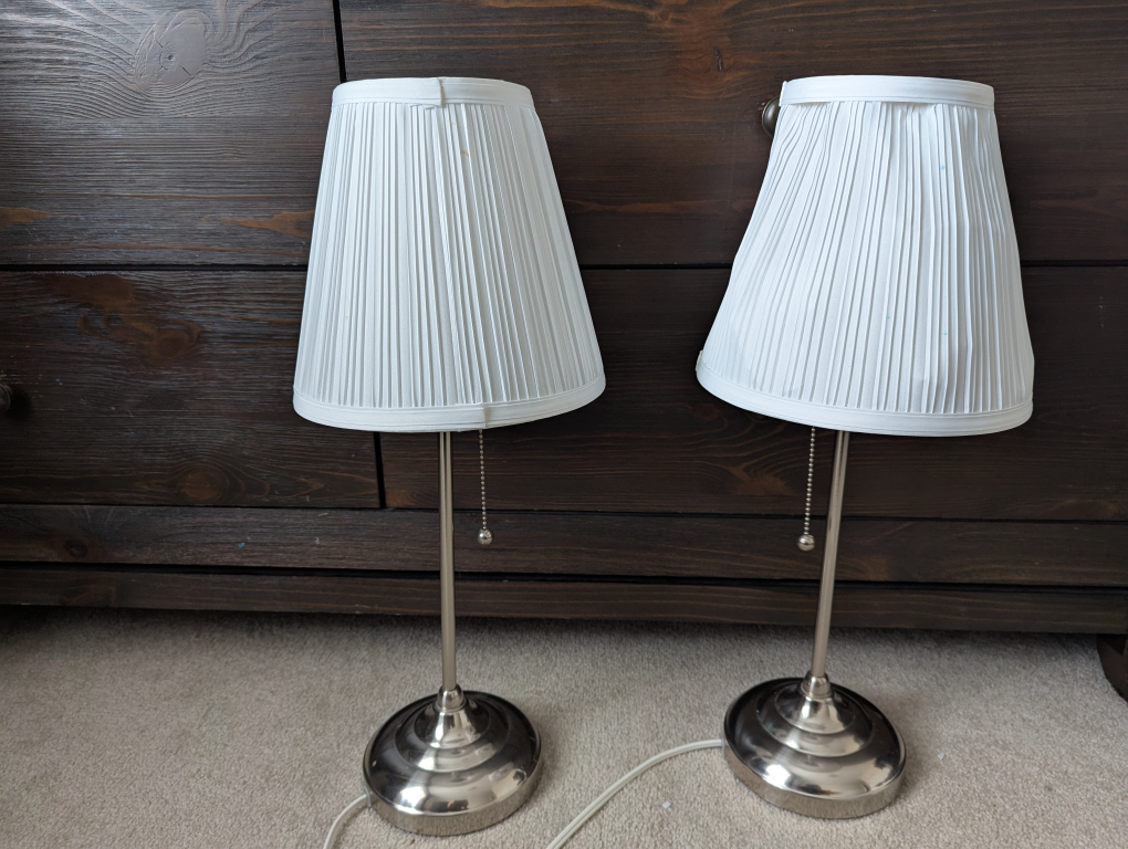 Pair of IKEA Table Lamps with Pleated Shades