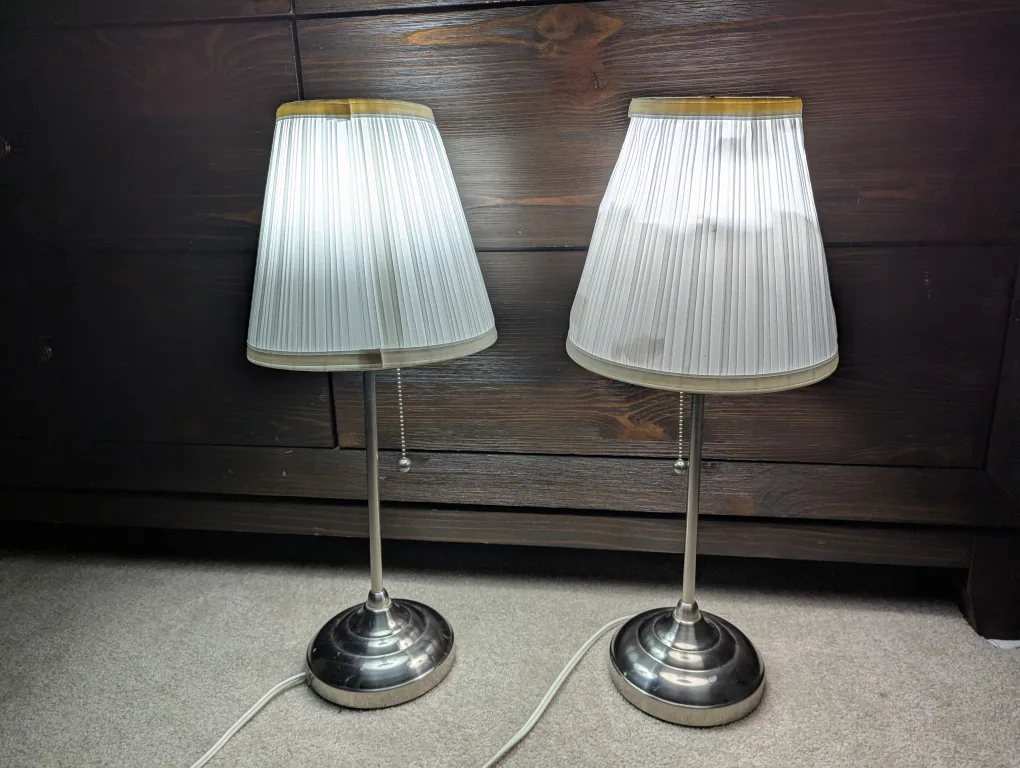 Pair of IKEA Table Lamps with Pleated Shades image indicator(2)