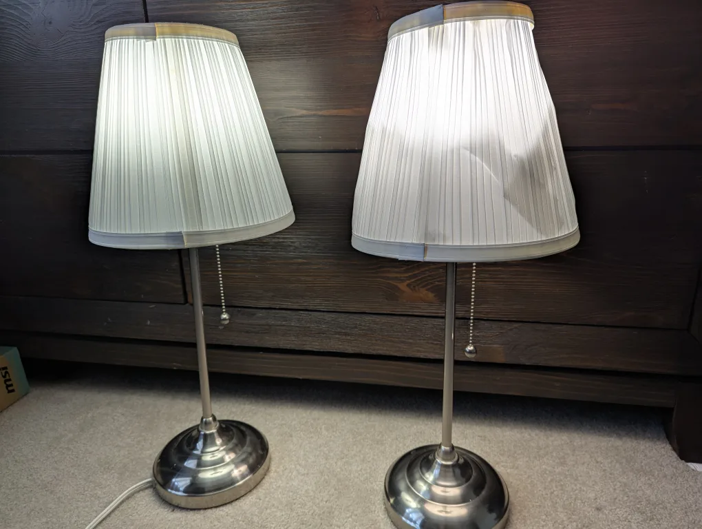 Pair of IKEA Table Lamps with Pleated Shades image indicator(3)