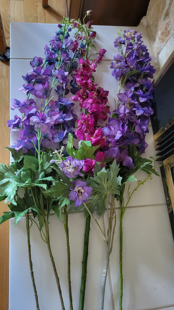 6LongStem Silk Delphinium RealisticFullLooking InPurple&Fushia - photo 3