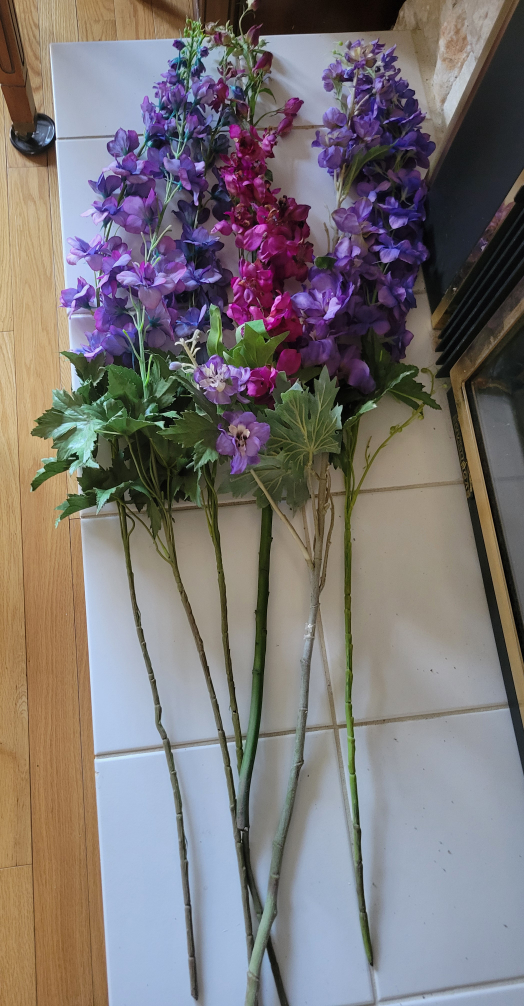 6LongStem Silk Delphinium RealisticFullLooking InPurple&Fushia - photo 5
