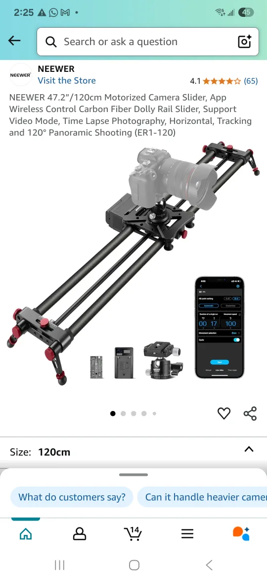 Neewer 47.2"/120cm Motorized Camera Slider thumbnail