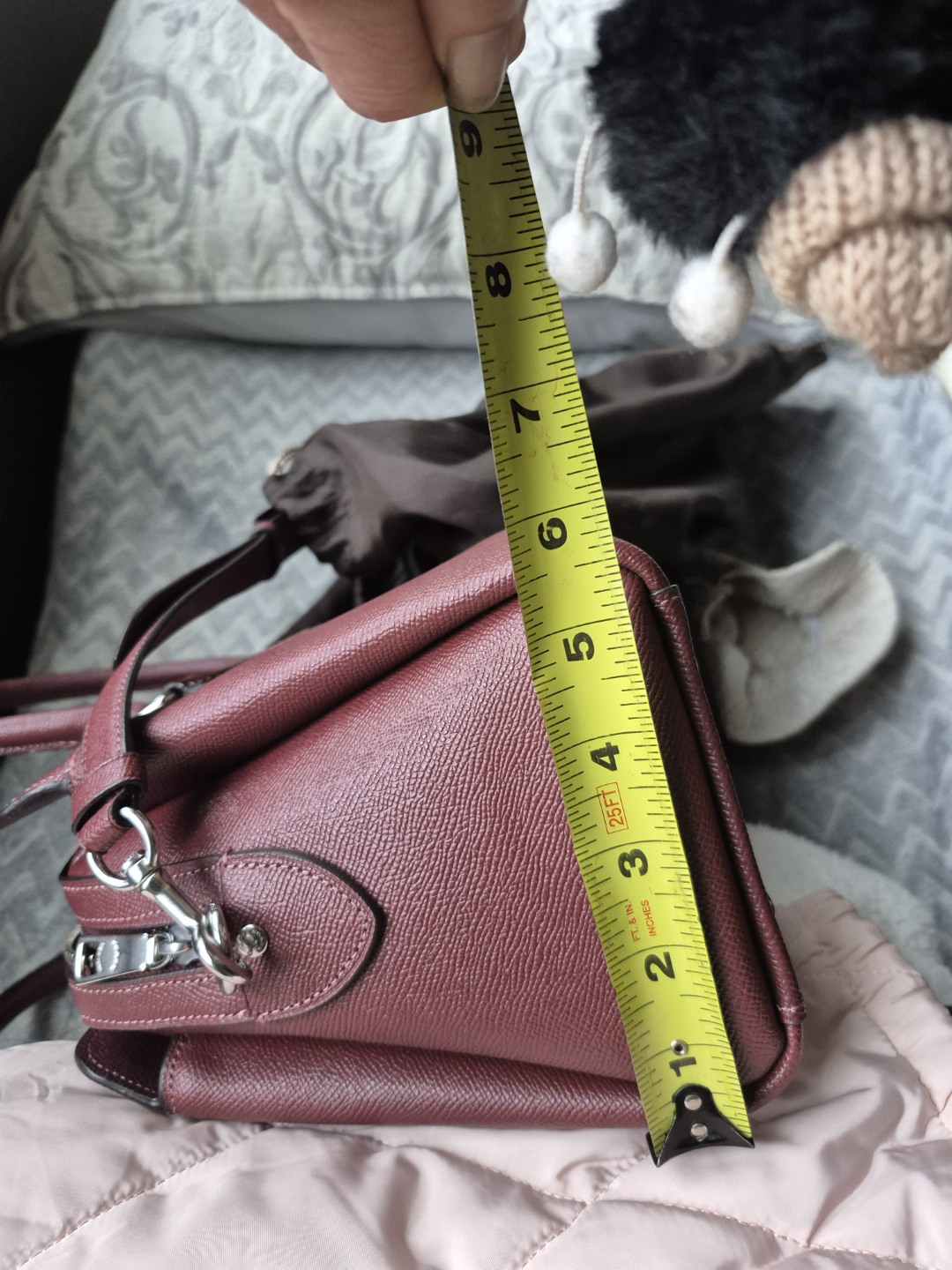 Coach Burgundy Leather Satchel Handbag - photo 5