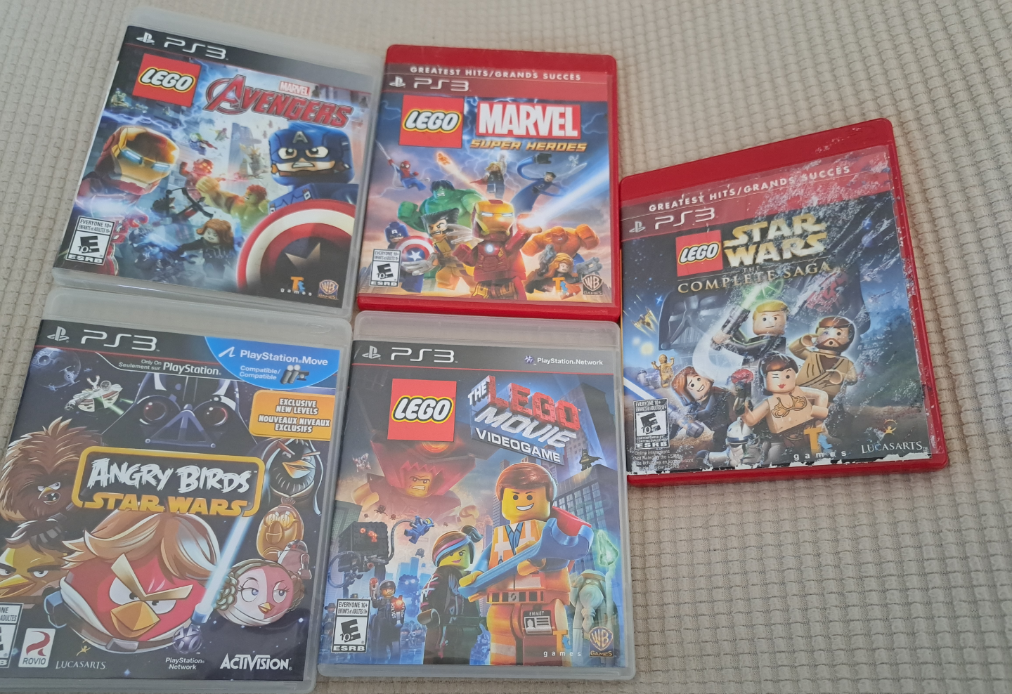 Five PlayStation 3 Lego & Angry Birds Games