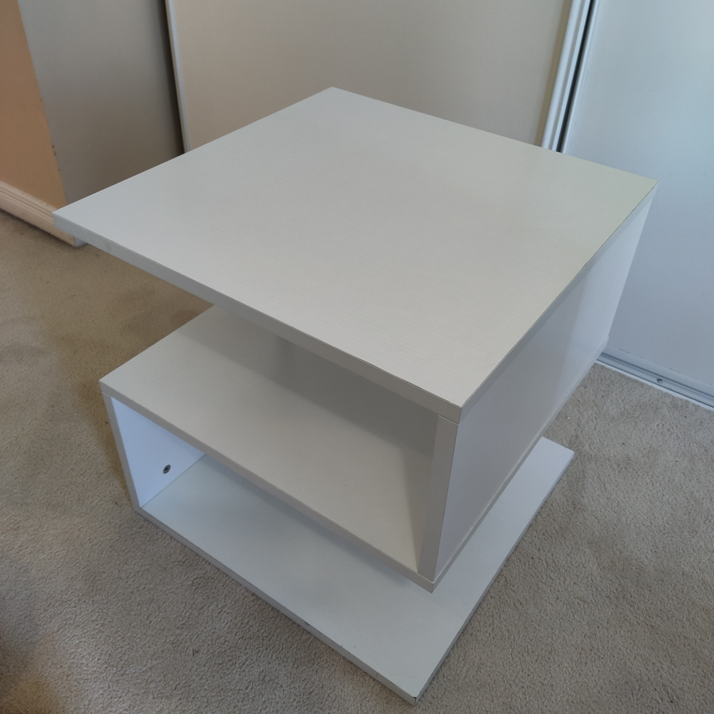 White Modern Side Table with Open Shelf - HOMCOM - photo 4