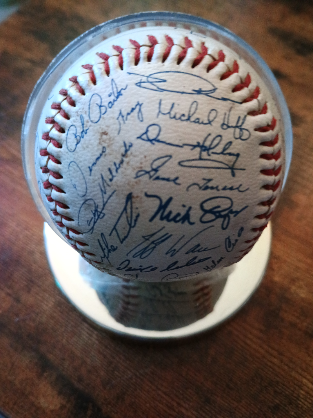 Autographed Baseball in Display Case - photo 4
