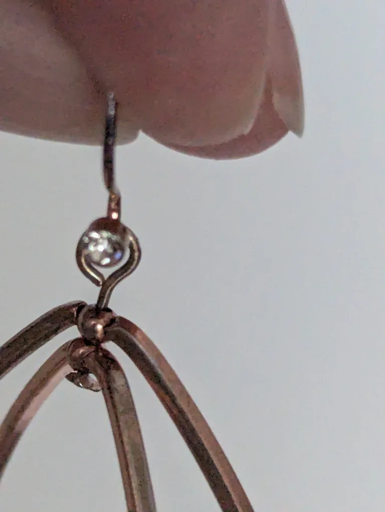Rose Gold-toned Double Teardrop Earrings image indicator(3)