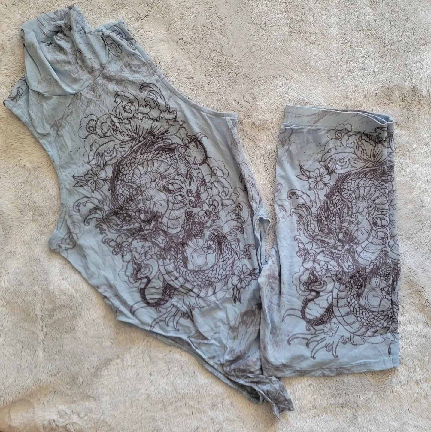 Mesh Dragon Print Two-Piece Set image indicator(2)