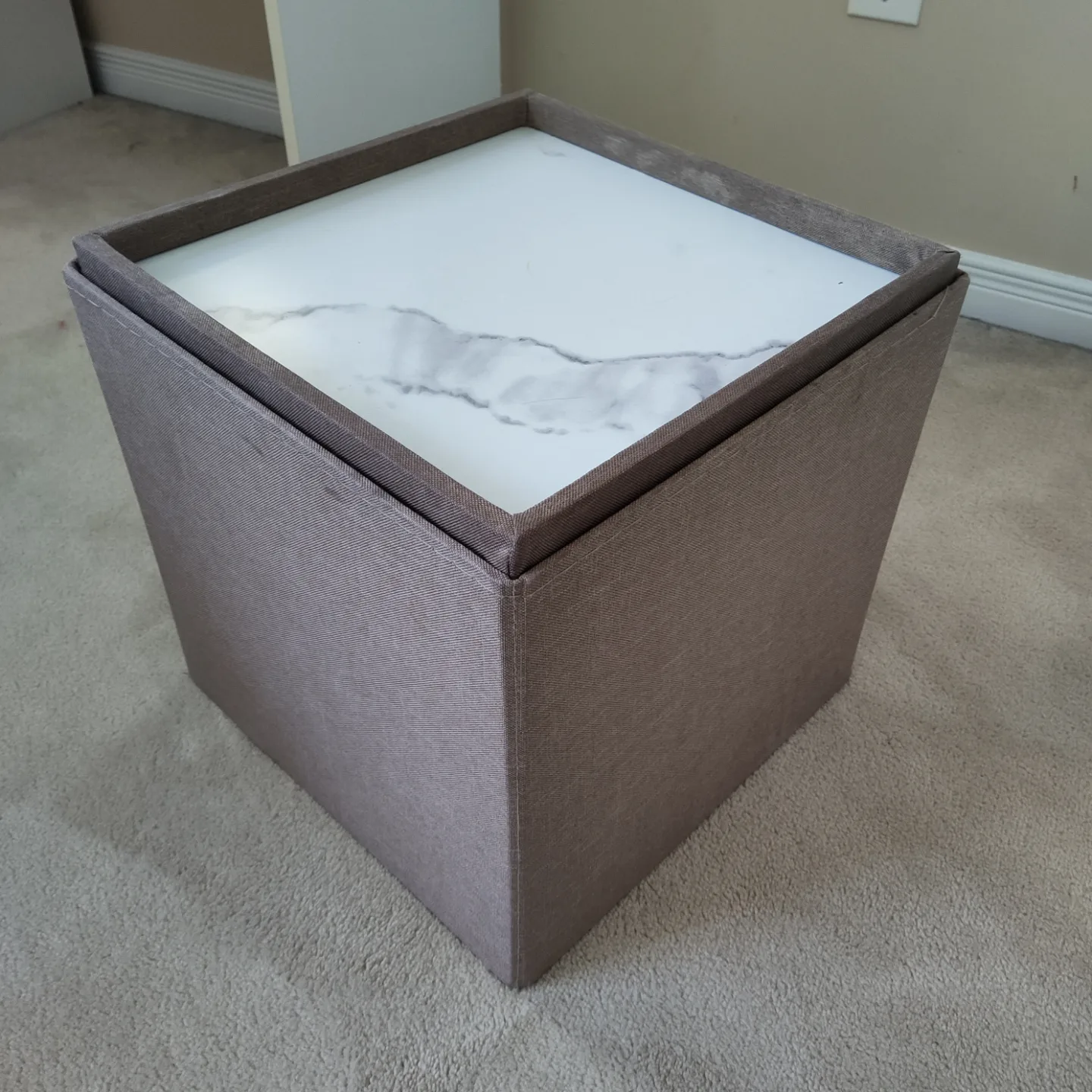 Storage Ottoman with Marble Top thumbnail