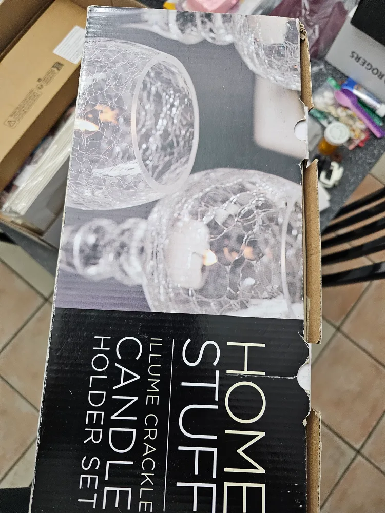 Homesuff Illume Crackle Candle Holder Set - 3 Pieces image indicator(3)