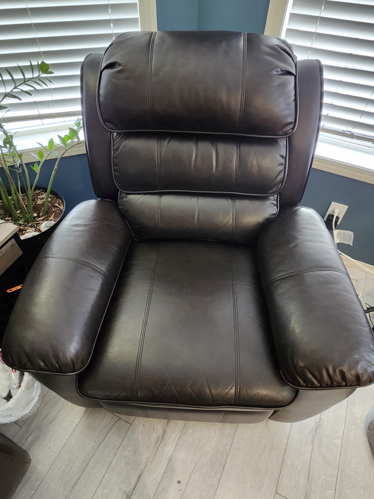 Brown Faux Leather Recliner - photo 2