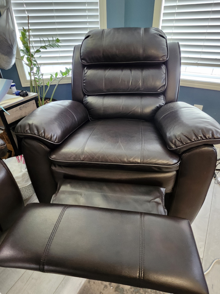 Brown Faux Leather Recliner - photo 3