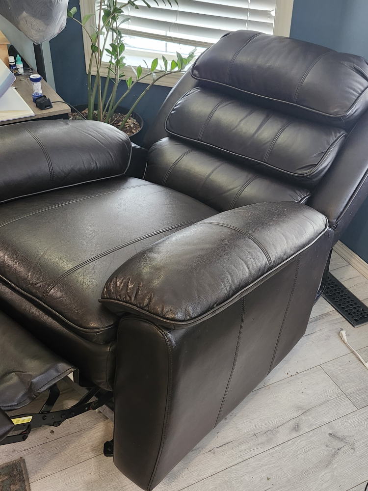Brown Faux Leather Recliner - photo 5