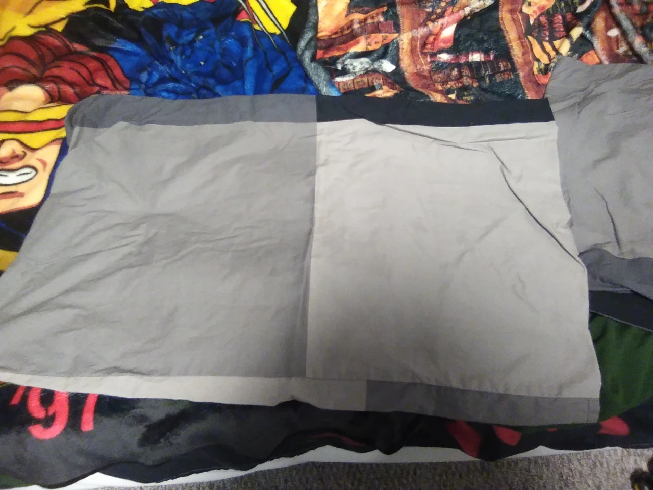2 Grey and Black Pillow Cases