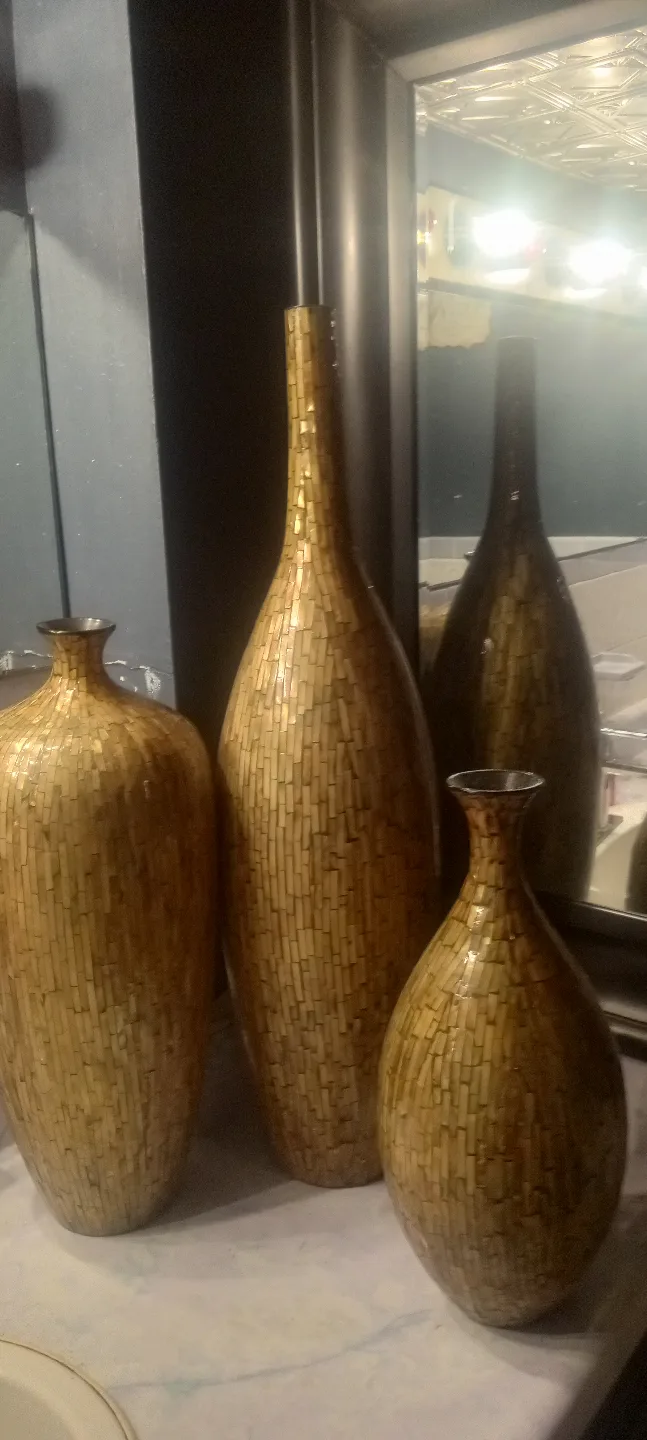 Set of 3 Decorative Mosaiced Vases thumbnail