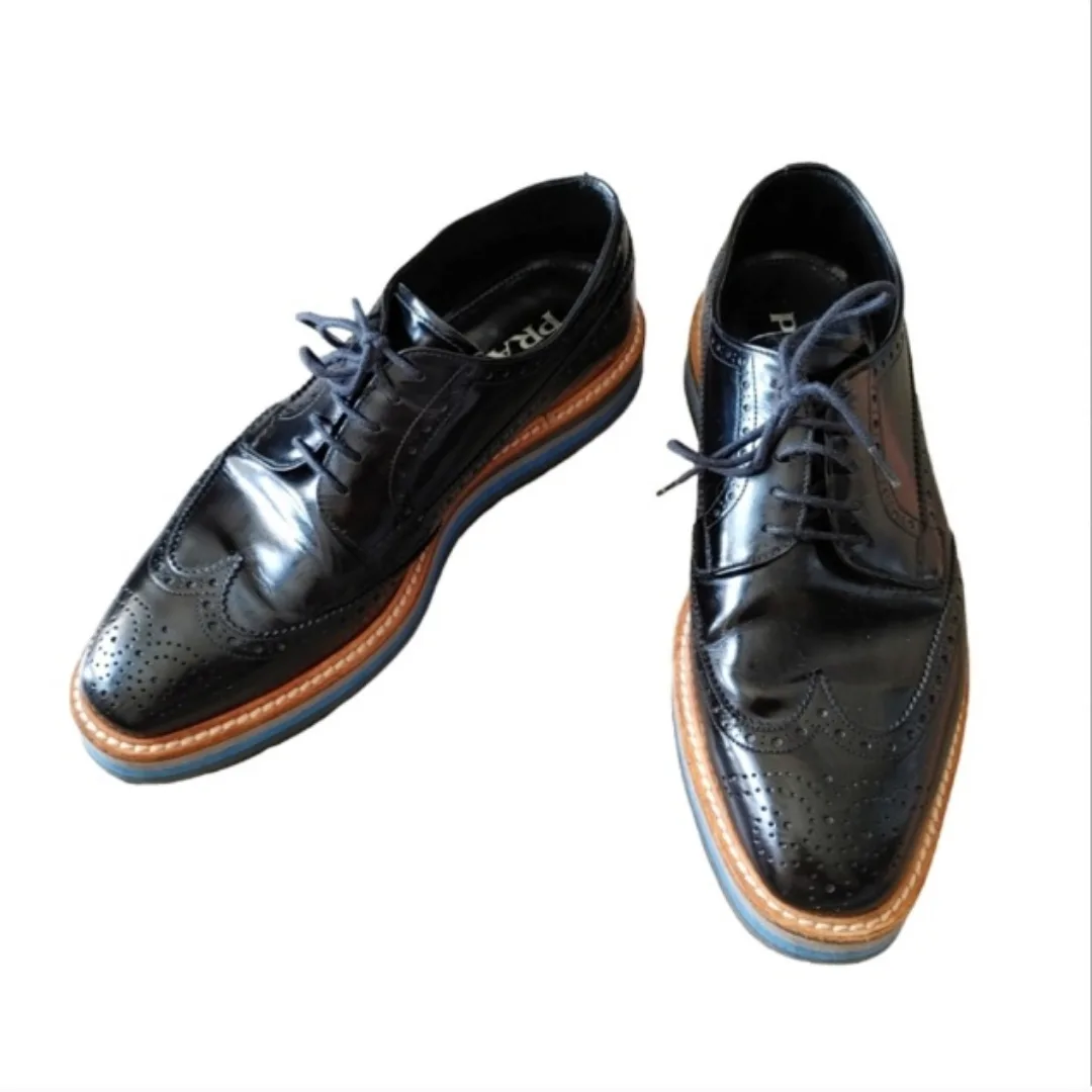 Prada Black Leather Platform Oxfords image indicator(2)
