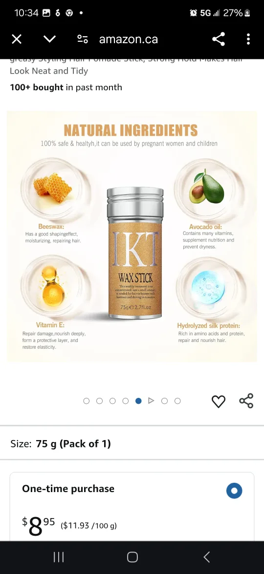 TKT Hair Wax Stick, Wax Stick for Hair Non-greasy Styling Hair image indicator(6)