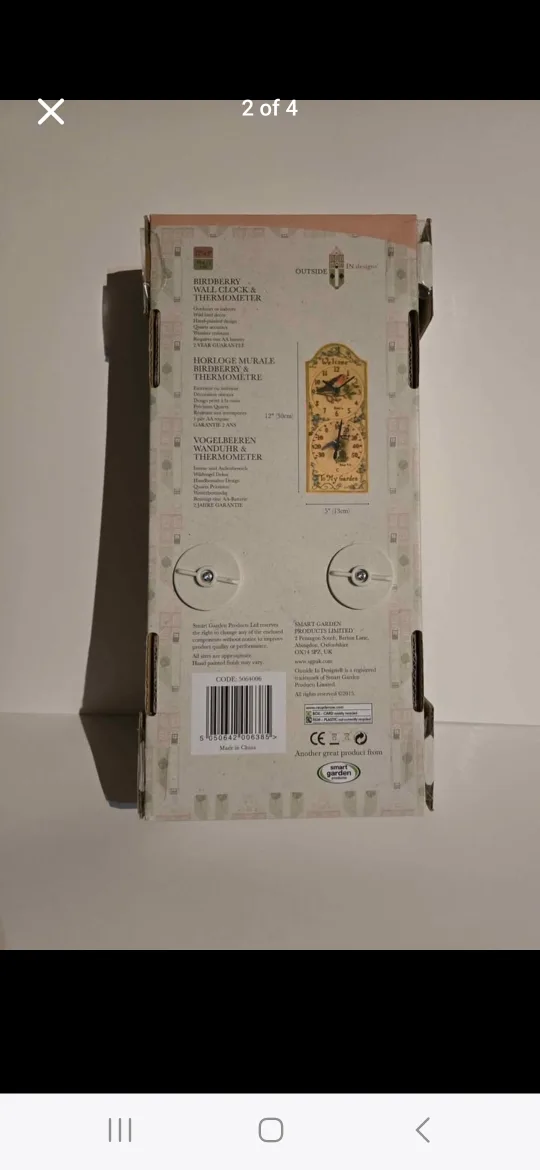 Birdberry Wall Clock & Thermometer image indicator(2)