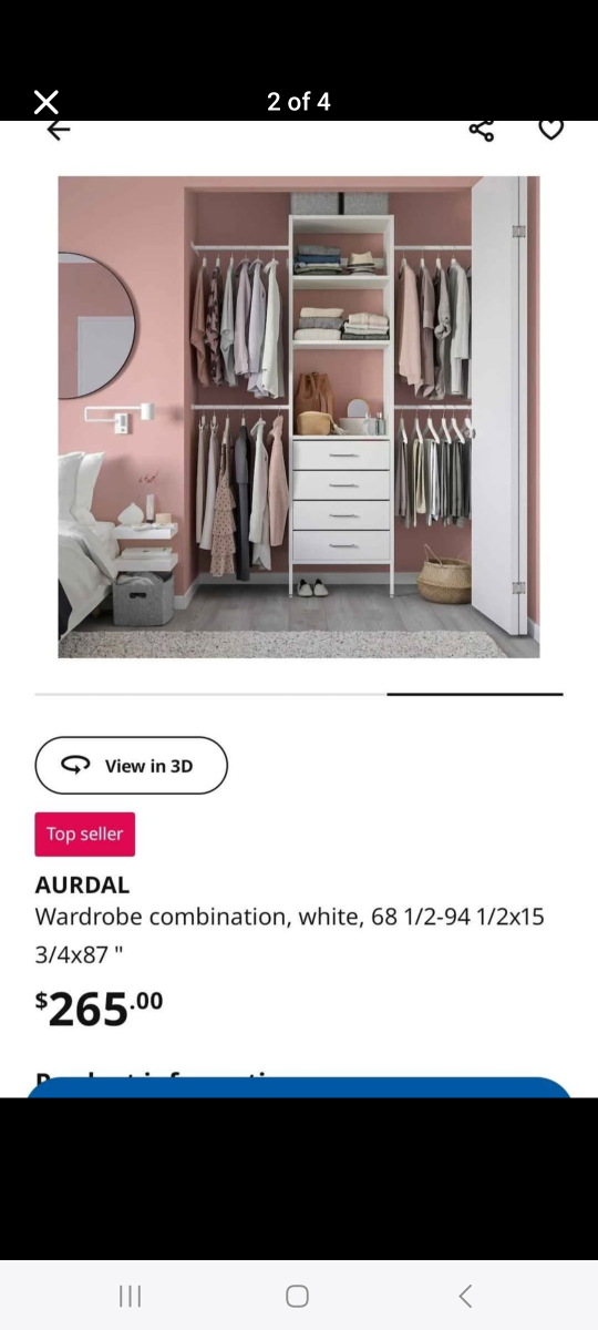 AURDAL Wardrobe Combination, White