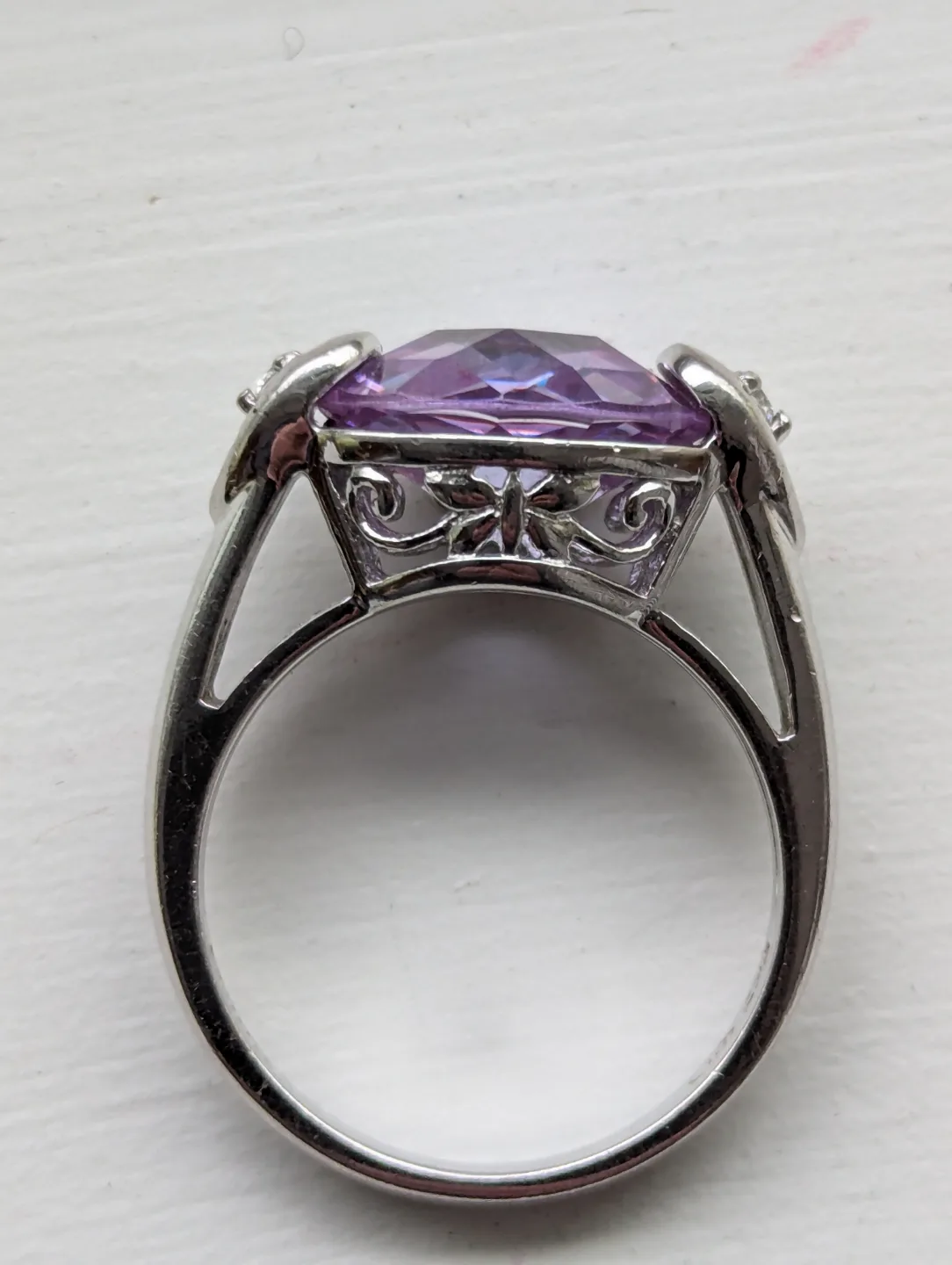 Purple Gemstone & Diamond Accent Ring - Sterling Silver image indicator(5)