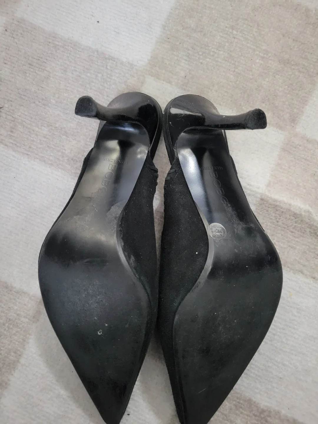 BCBG Max Azria Black Suede Pointed-Toe Mules image indicator(4)