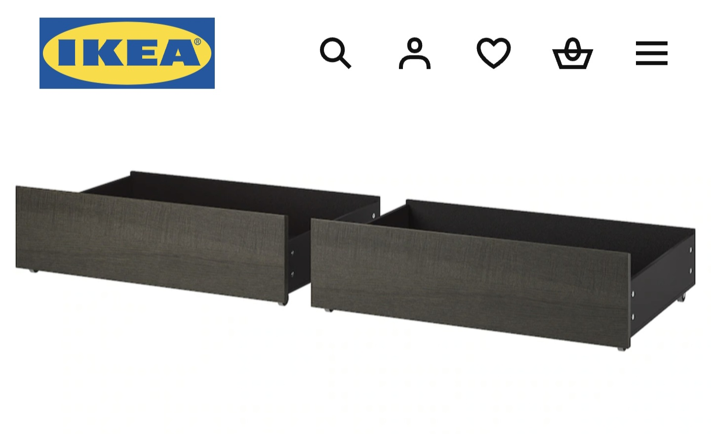 Set of 2 -IKEA MALM Underbed Storage Boxes -Queen/King bed