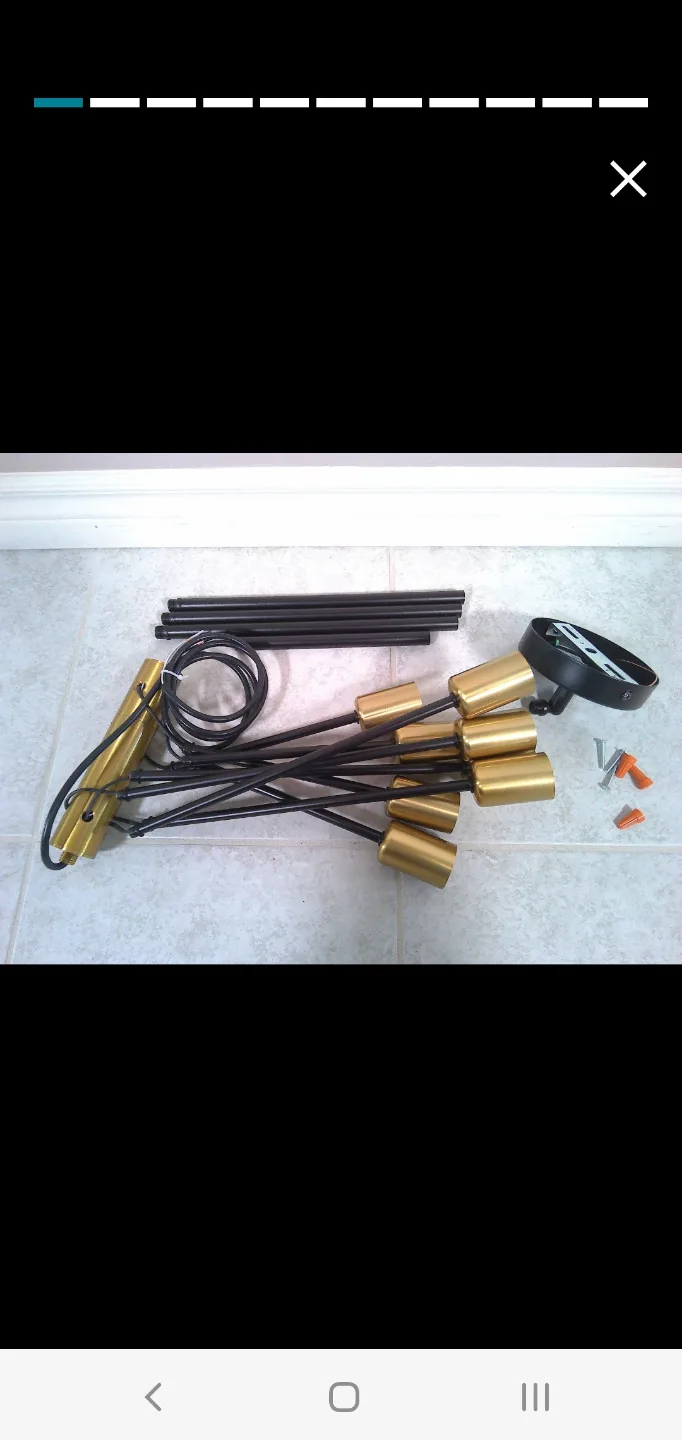 8 Bulb Black & Gold Modern Ceiling Light Fixture/Chandelier image indicator(3)