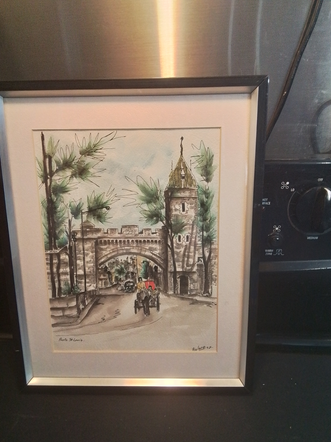 Framed Watercolor Painting of Porte St-Louis