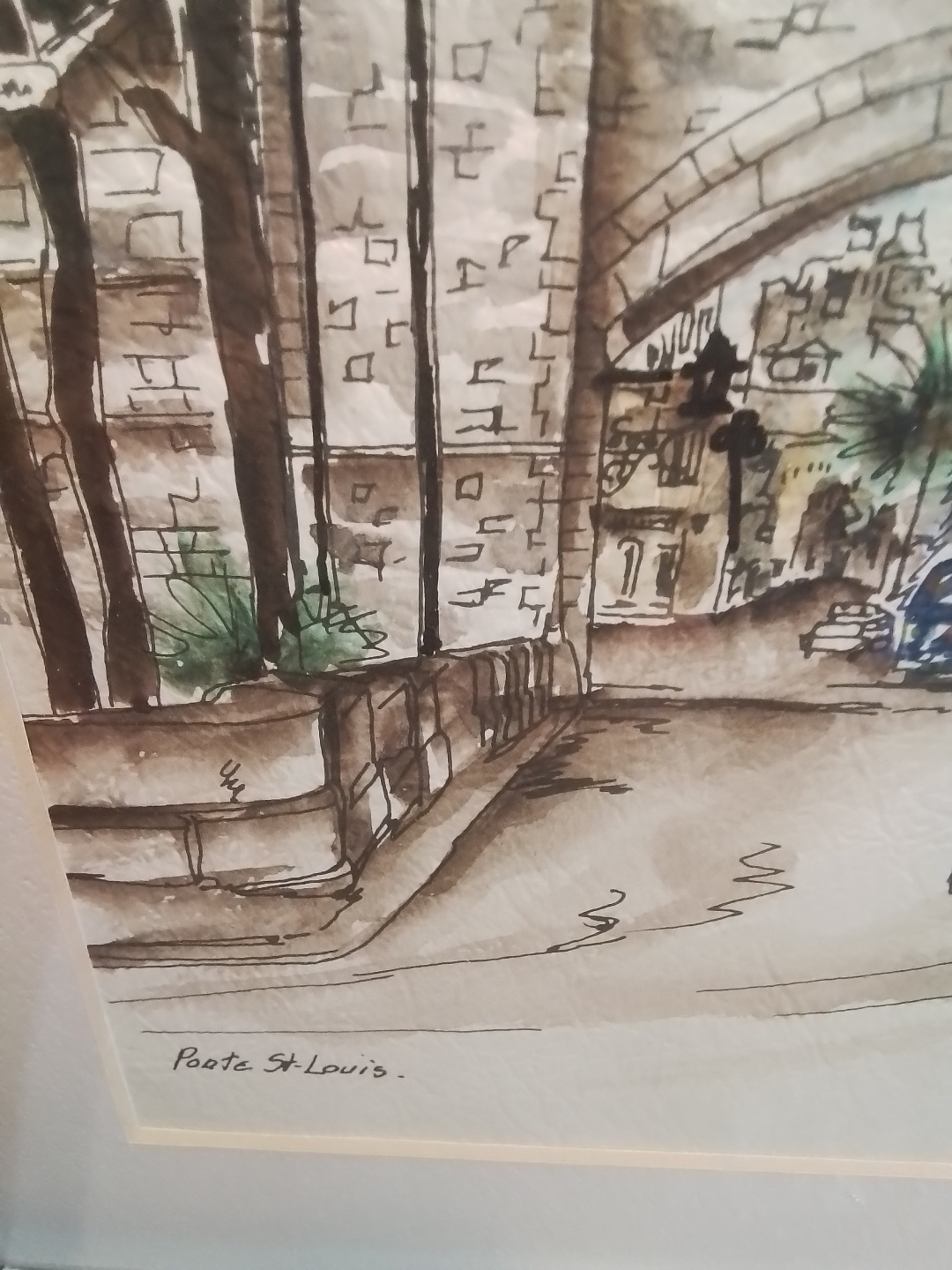 Framed Watercolor Painting of Porte St-Louis - photo 3