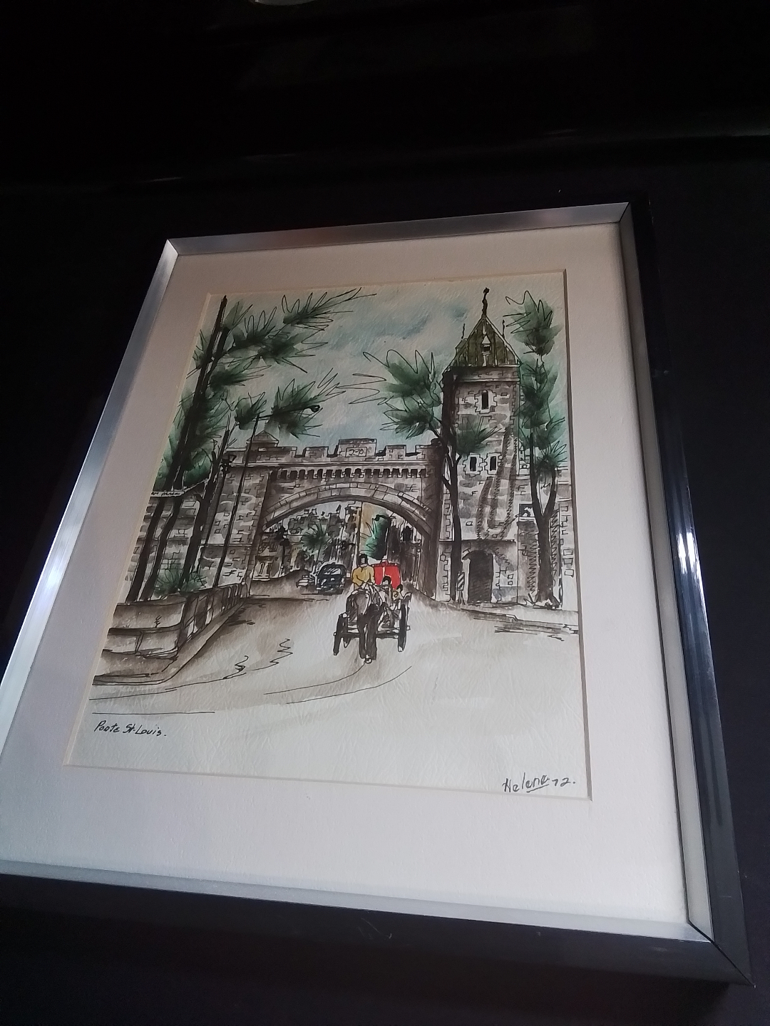 Framed Watercolor Painting of Porte St-Louis - photo 5