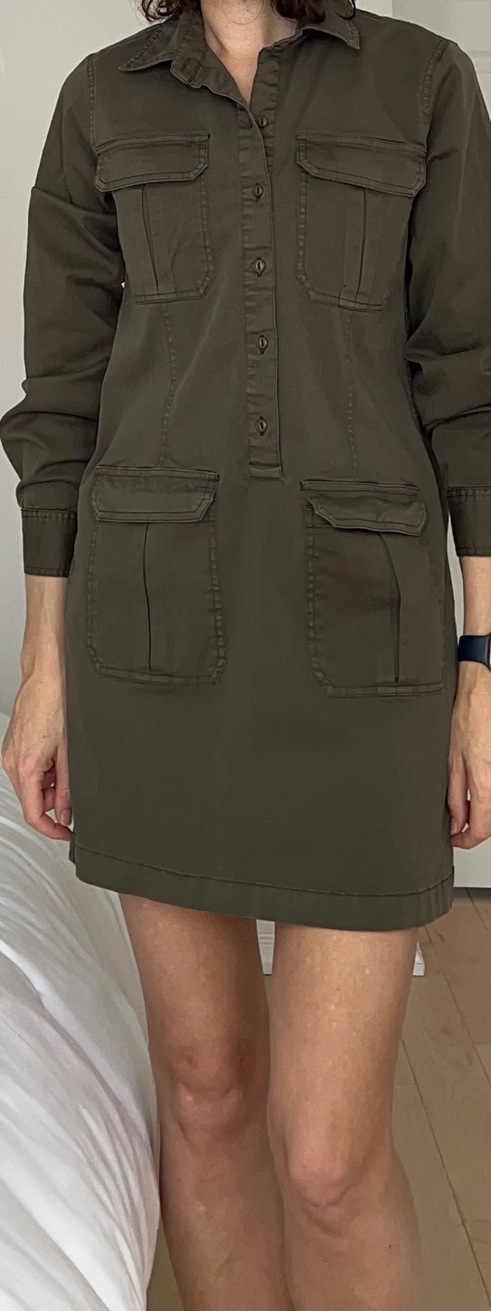 ROOTS Olive Green Utility Shirt Dress image indicator(4)