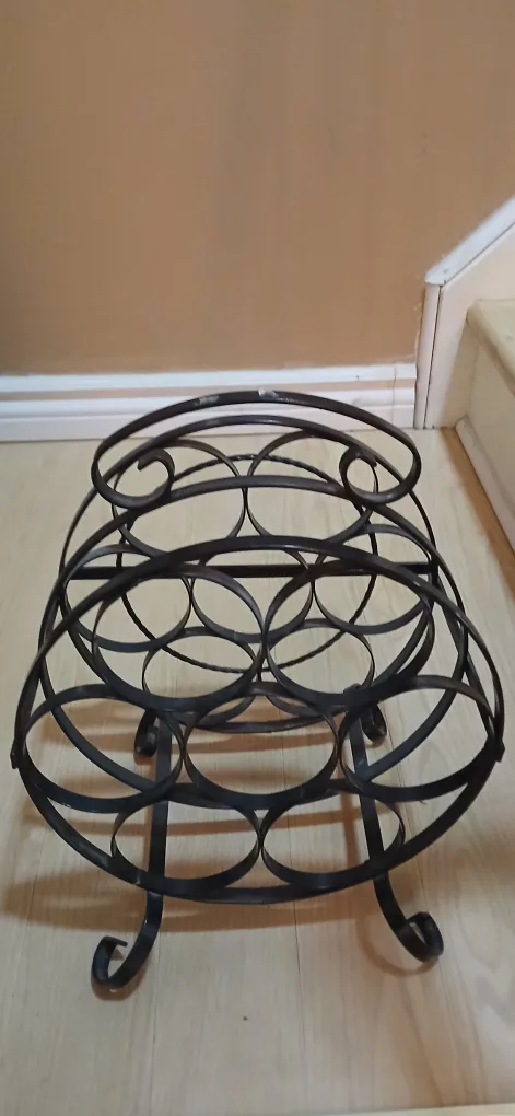 Black wrought Wine Racks (2) image indicator(3)