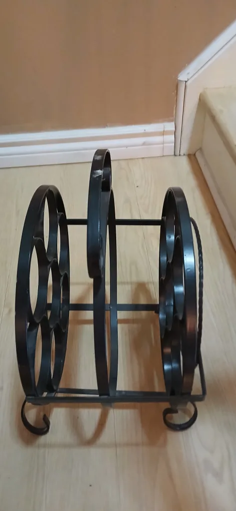 Black wrought Wine Racks (2) image indicator(4)