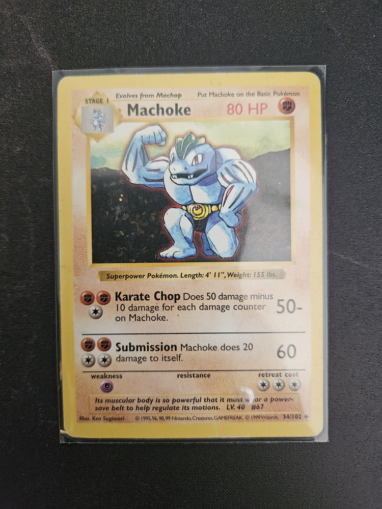 Pokemon Card - Machoke - Base Set (34/102)