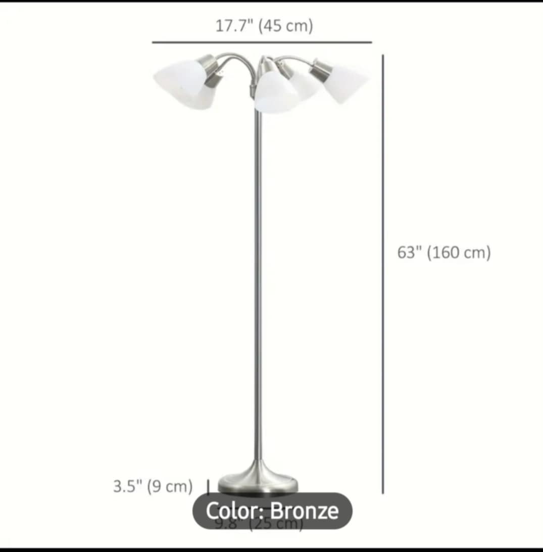 Bronze 5-Light Flexible Floor Lamp