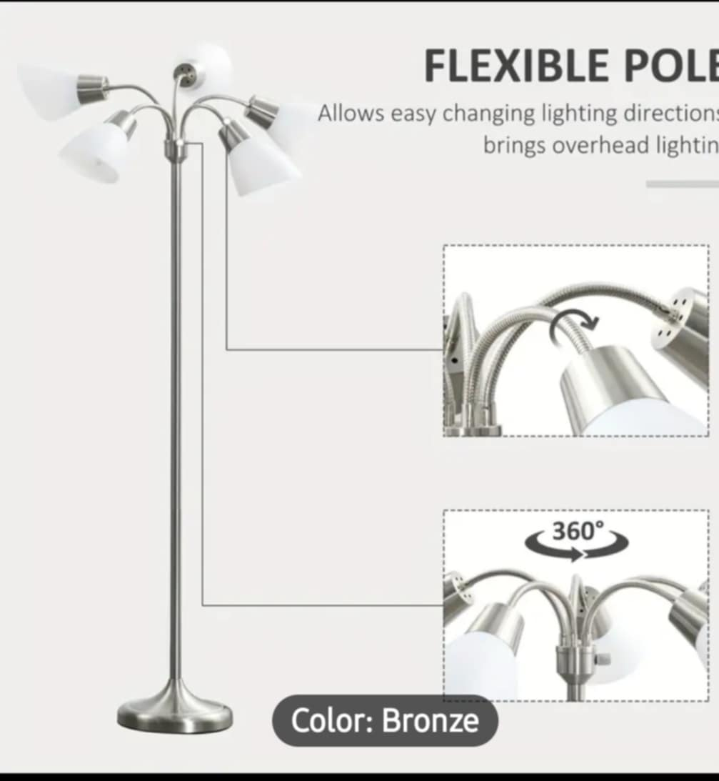 Bronze 5-Light Flexible Floor Lamp - photo 2