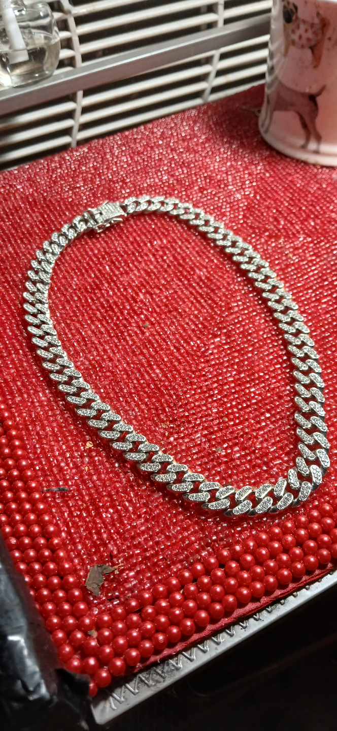 two mosanite cubin link chains 18inces each - photo 2
