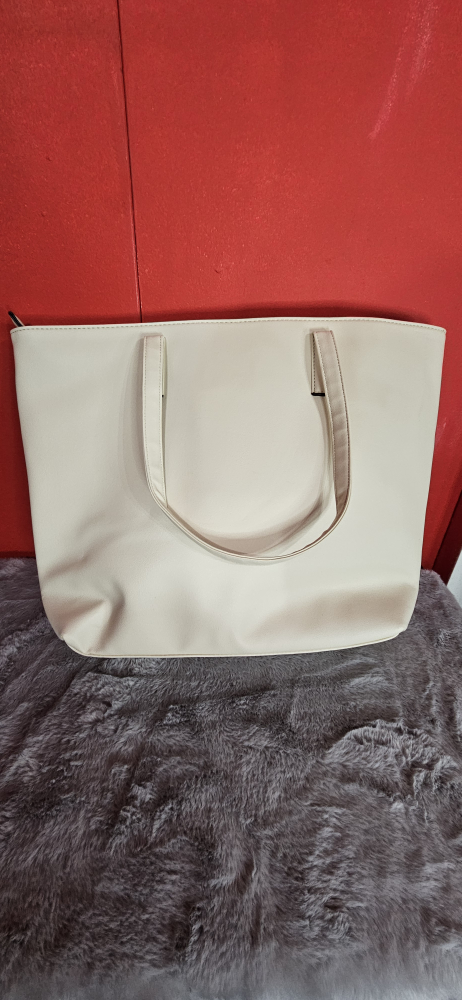 Cream-coloured Tote Bag with Detachable Pouch - photo 2