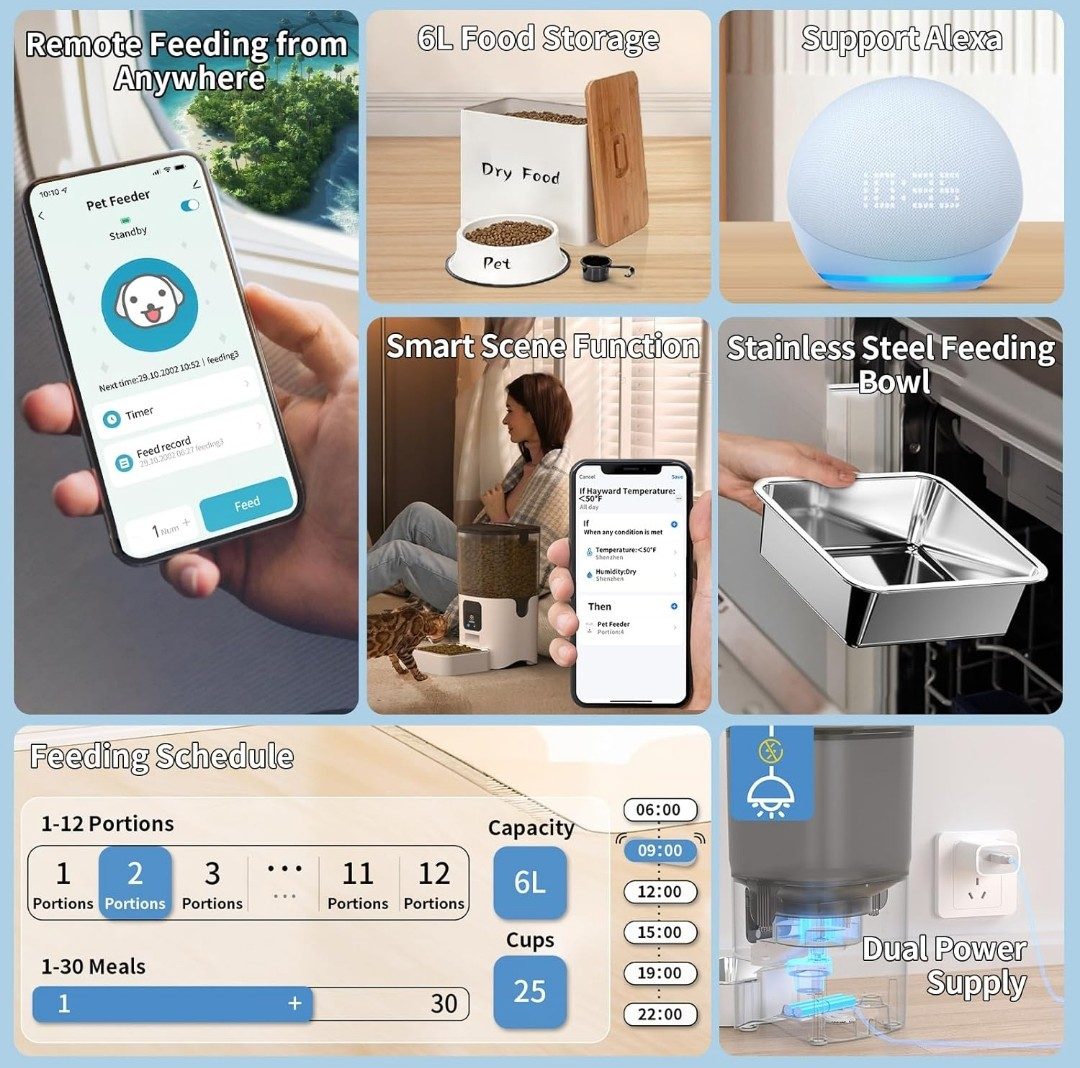 PAPIFEED 6L Smart Automatic Pet Feeder with App Control - photo 2