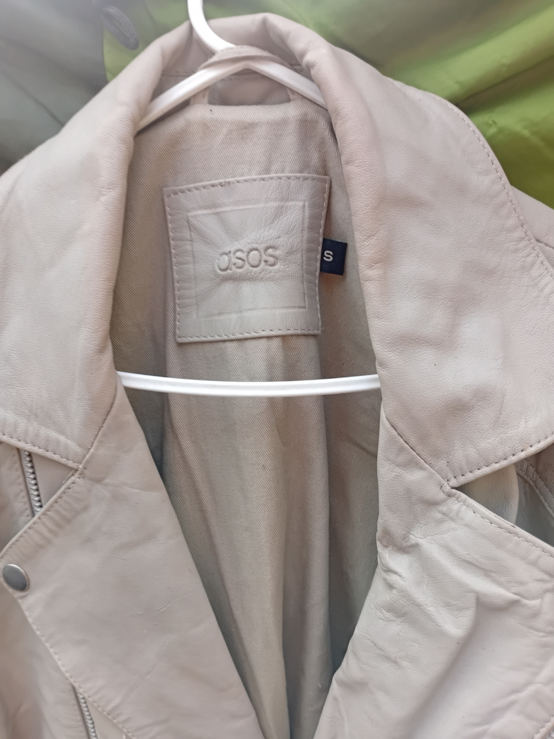 ASOS Beige Leather Jacket - Size Small - photo 2
