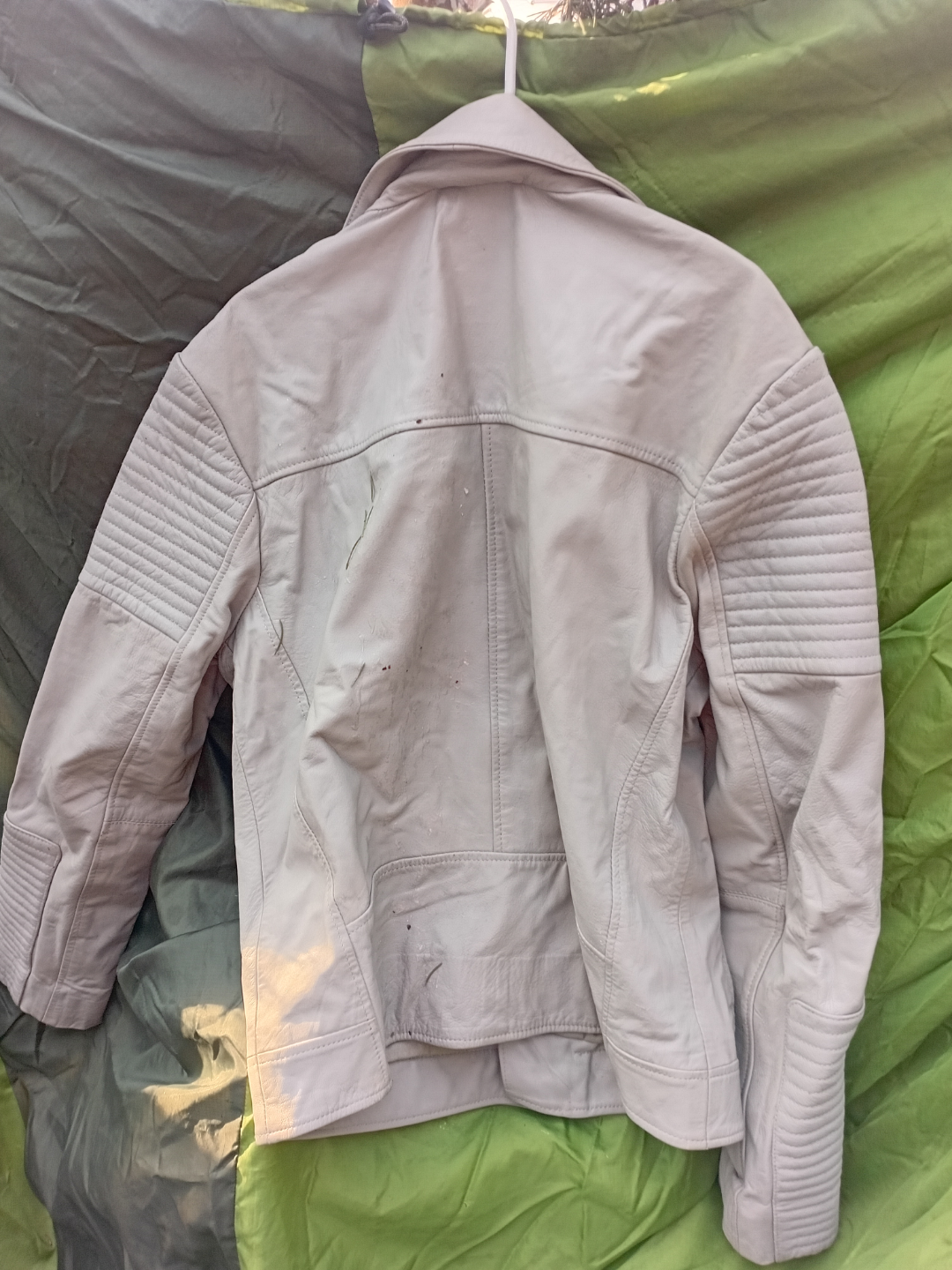 ASOS Beige Leather Jacket - Size Small - photo 3