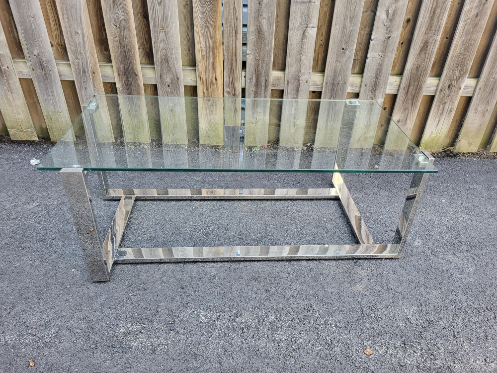 Modern Glass and Chrome Coffee Table - photo 2