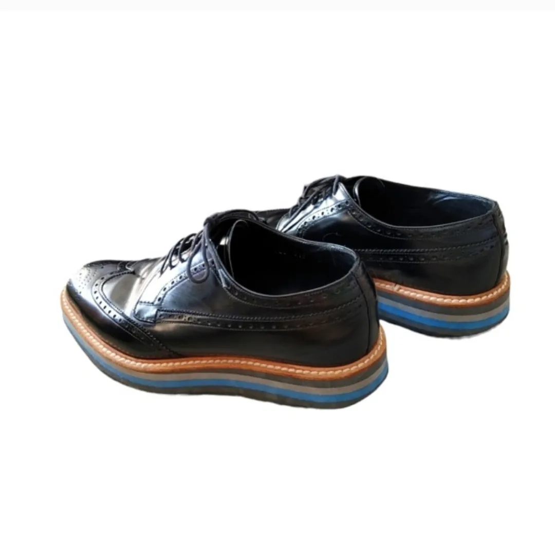 Prada Black Leather Platform Oxfords image indicator(6)
