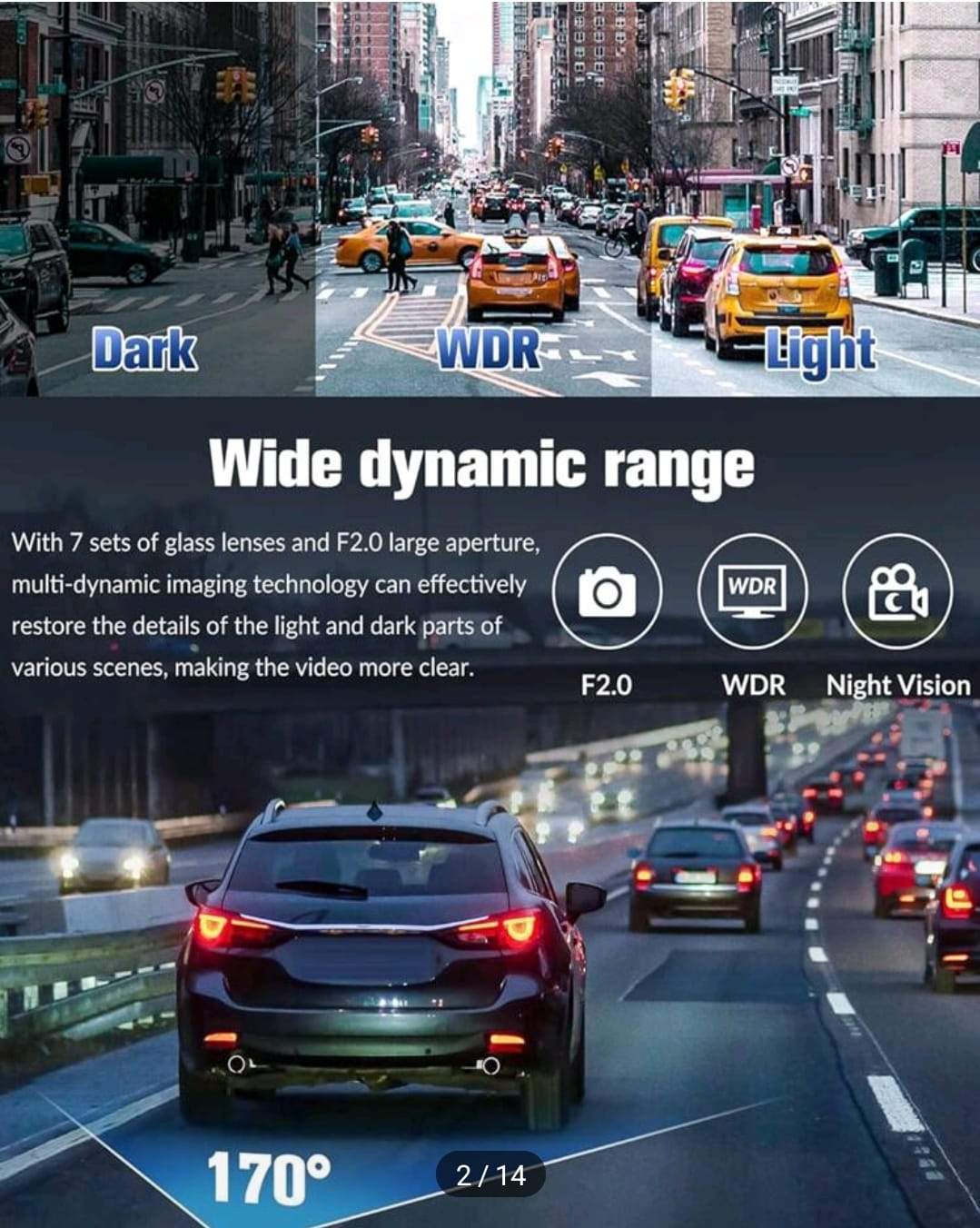 Triple Lens 4K Dash Cam with 32GB Card – 170° Wide Angle - photo 2