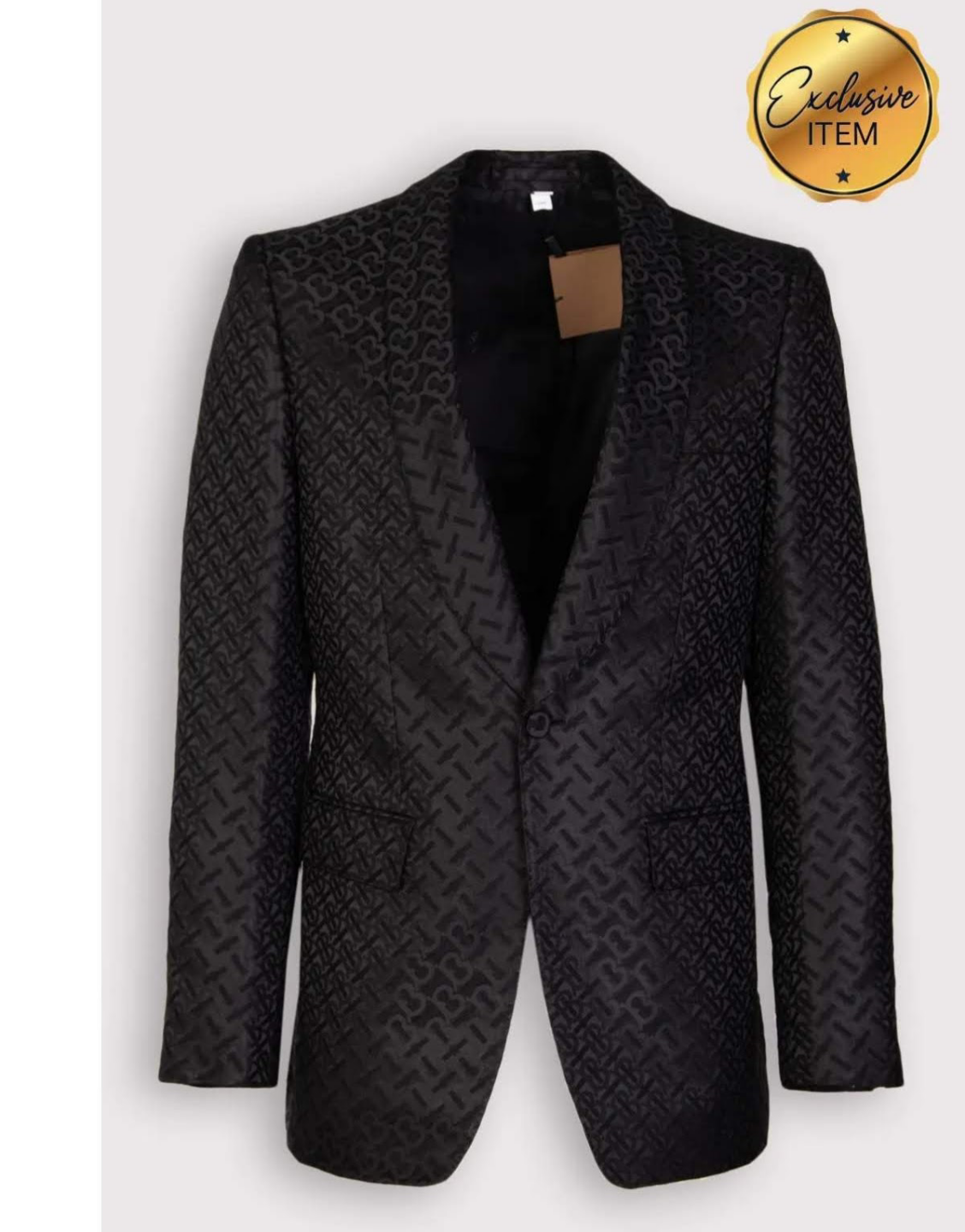 Authentic Burberry Men's Black Jacquard Blazer Size 38