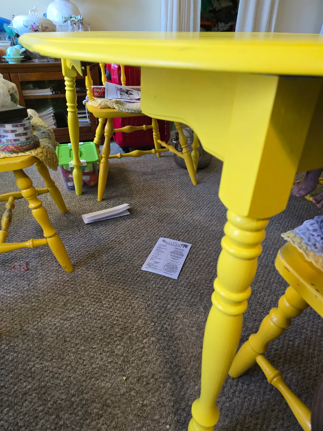 Yellow Drop Leaf Table and Chairs Set image indicator(2)