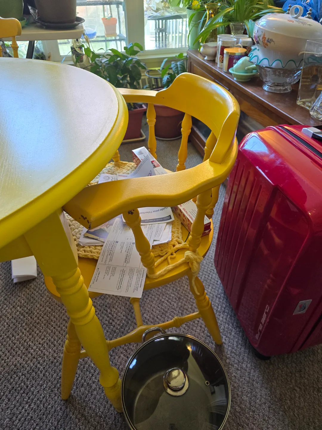 Yellow Drop Leaf Table and Chairs Set image indicator(5)